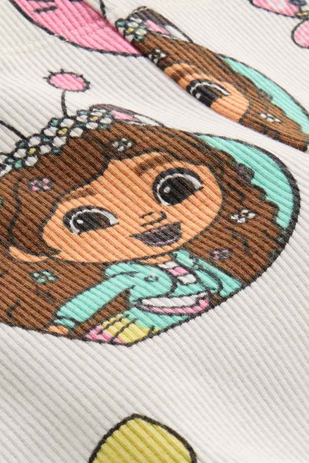 Kinder Mädchen - Gabby's Dollhouse - Radlerhose - gerippt - weiß