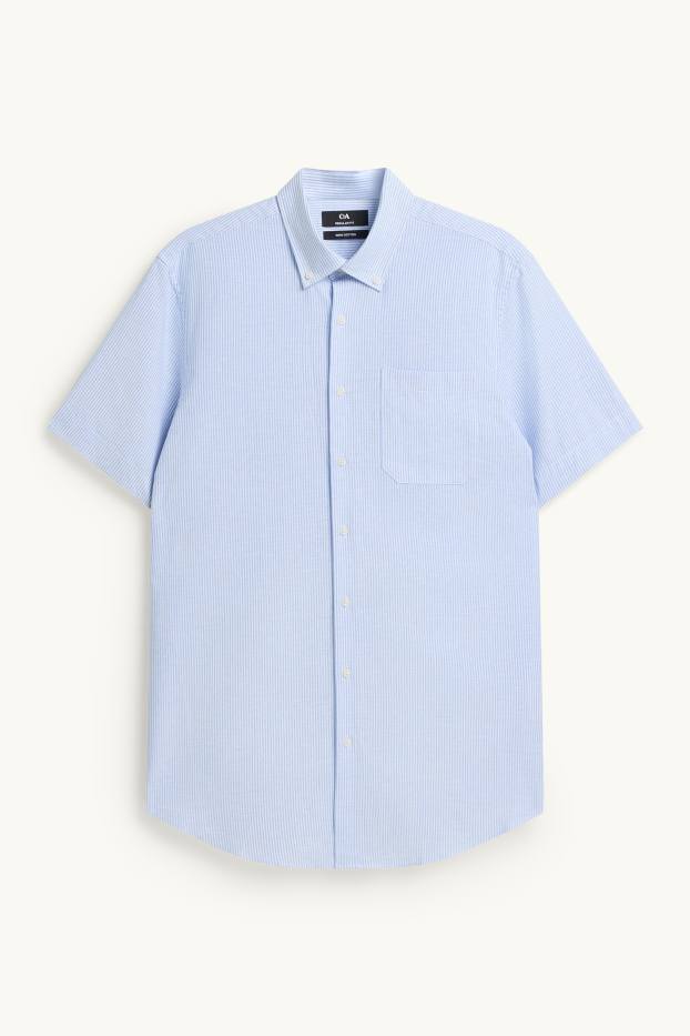 Hommes - Chemise - regular fit - col button-down - bleu clair