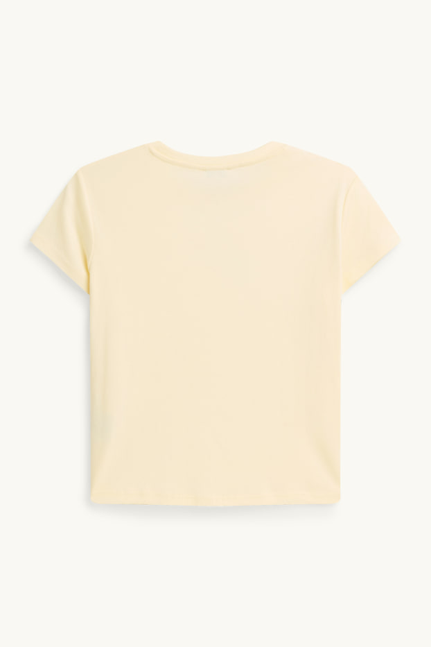 Damen - T-Shirt - Slim Fit - hellgelb