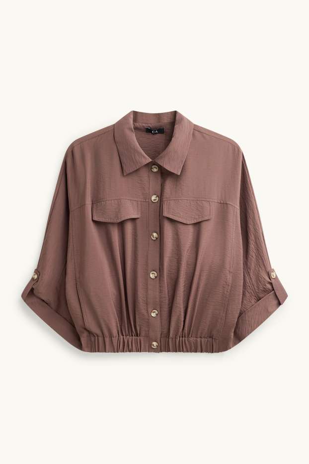 Dámské - Krátký blejzr - hnědá