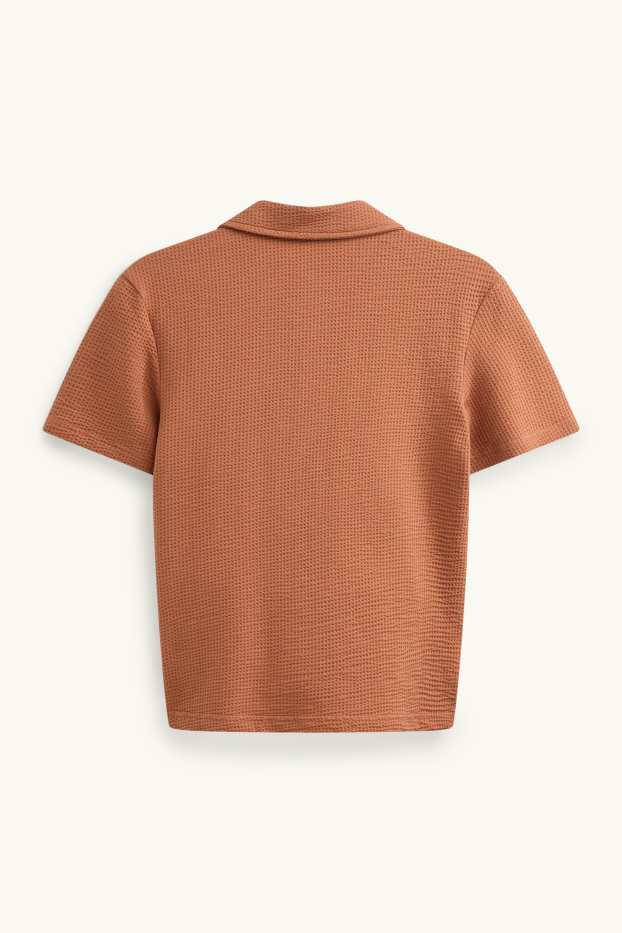 Children Boys - Palms - shirt - textured - brown