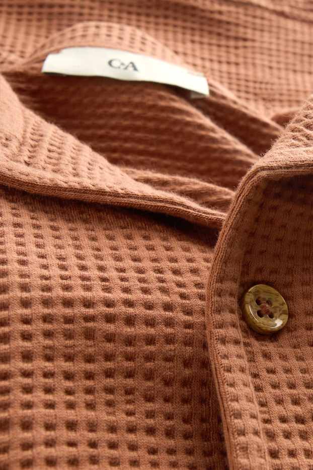 Children Boys - Palms - shirt - textured - brown