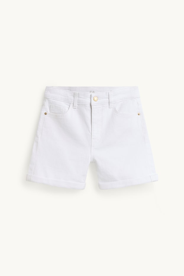 Femmes - Short en jean - mid waist - blanc