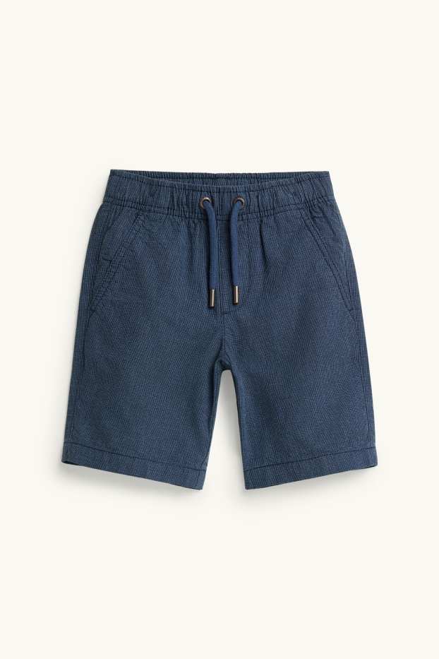 Děti - chlapci - Bermudy - strukturované - tmavomodrá