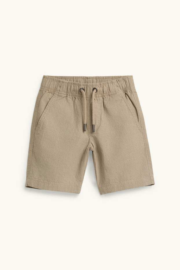 Enfants garçons - Bermuda - texturé - marron clair