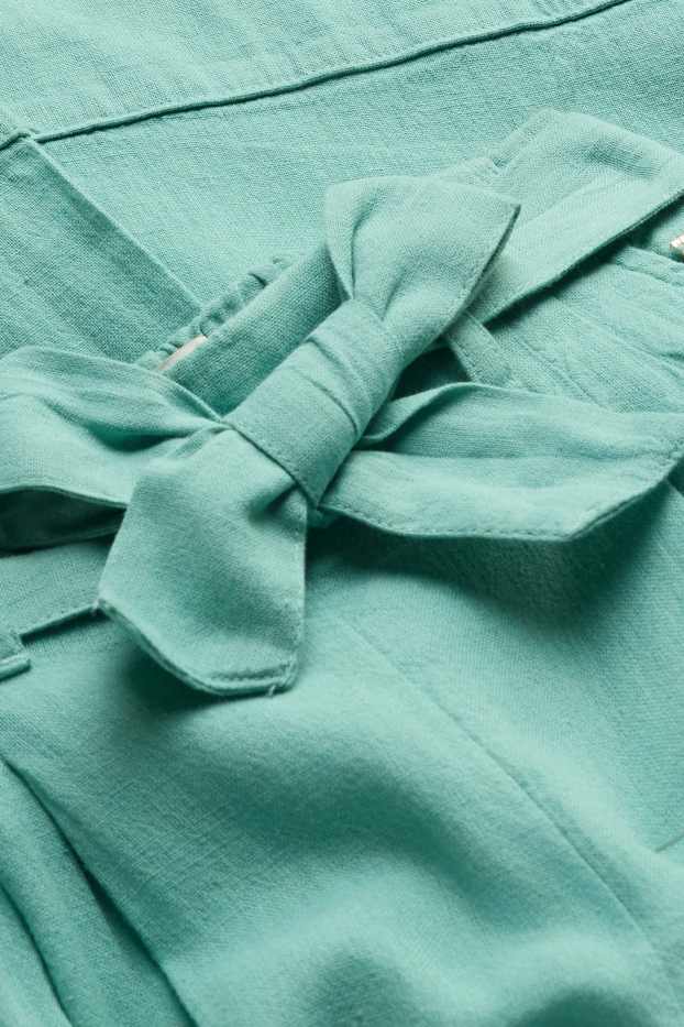 Enfants filles - Pantalon en toile - lin mélangé - turquoise