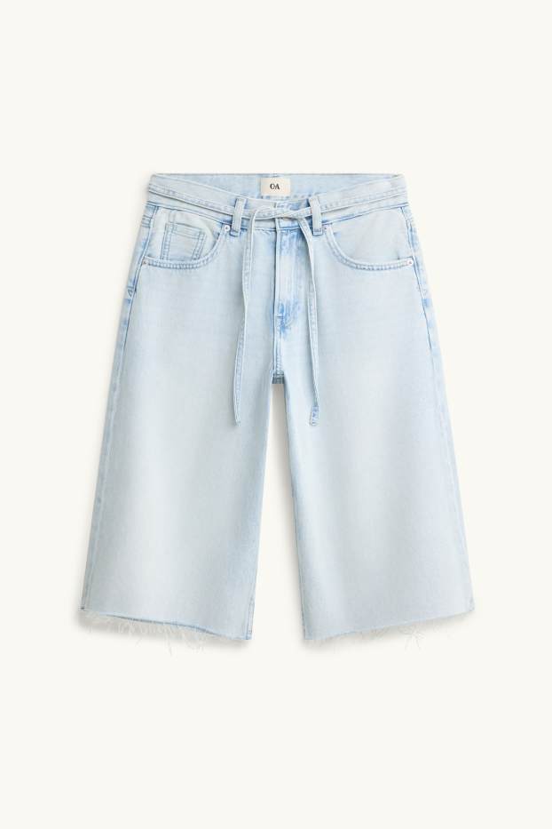 Dámské - Džínové bermudy - low waist - relaxed fit - džíny - světle modré