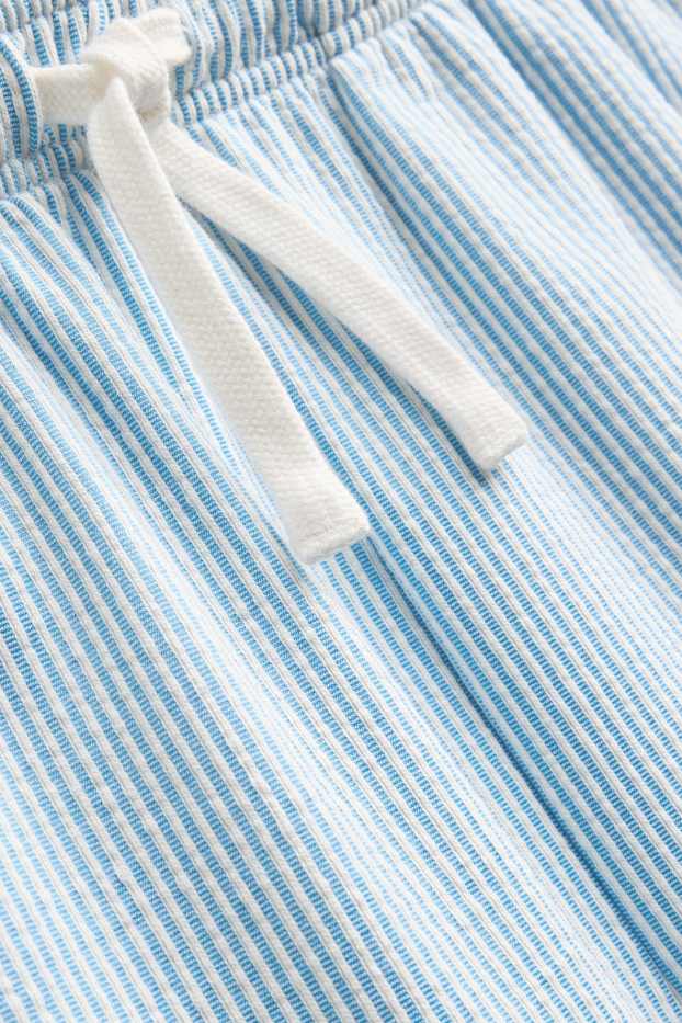 Bărbați - Pantaloni scurți de pijama - cu dungi - albastru / alb