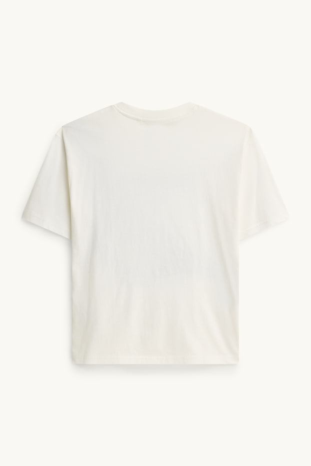 Children Boys - Flames - short sleeve T-shirt - white