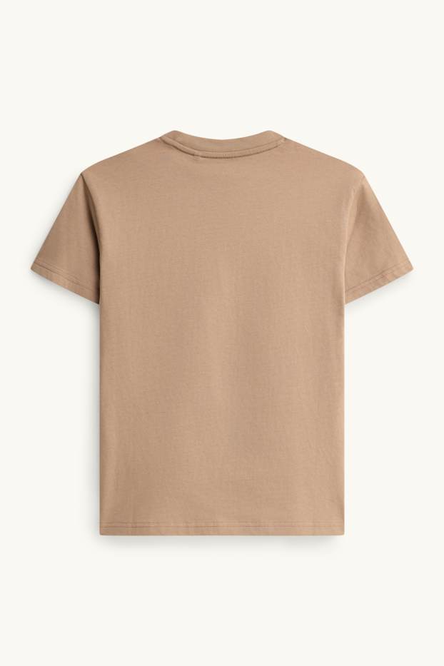Kinder Buben - Skater - Kurzarmshirt - hellbraun