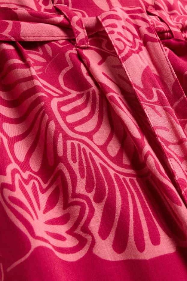 Kinder Mädchen - Stoffhose - gemustert - pink / rosa