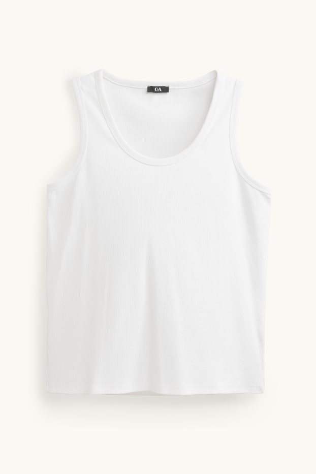 Femmes - Haut - finition côtelée - blanc