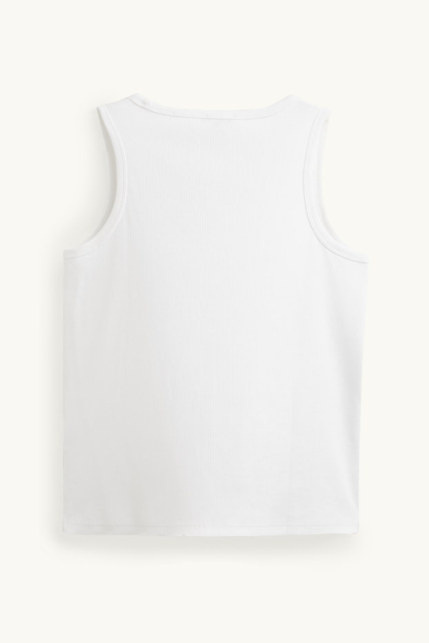 Femmes - Haut - finition côtelée - blanc