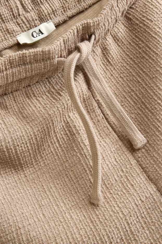 Bărbați - Pantaloni scurți de trening - structurați - maro deschis