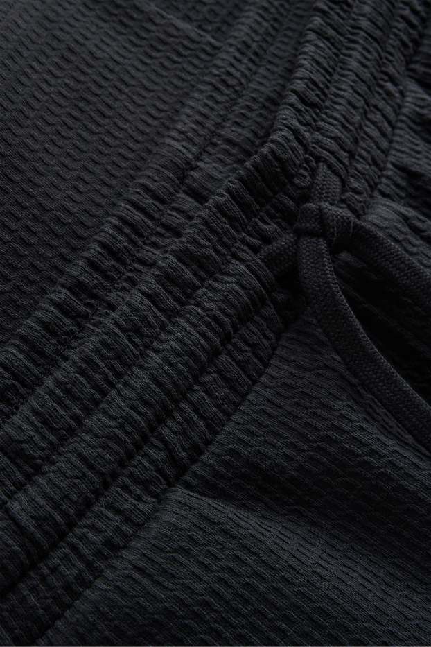 Hommes - Short en molleton - texturé - noir