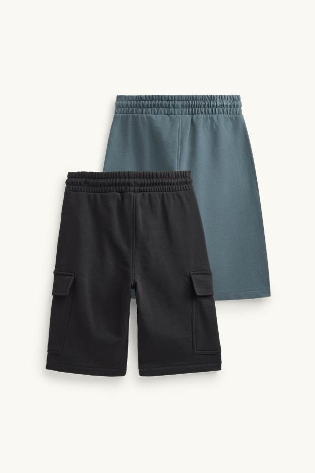 Nen - Paquet de 2 - pantalons curts de xandall - blau/negre