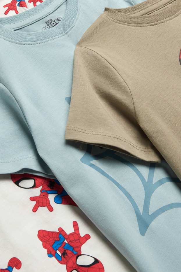 Nen - Paquet de 3 - Spiderman - samarreta de màniga curta - blau/beix