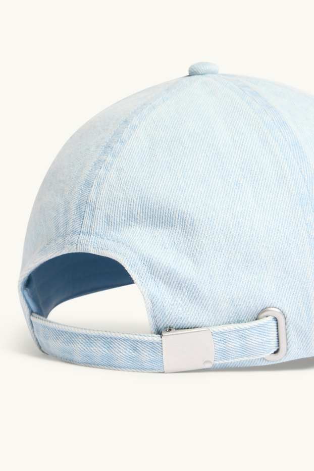 Femmes - Casquette de baseball en jean - jean bleu clair