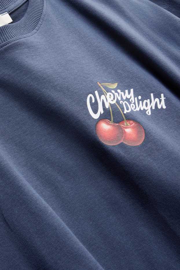 Dames - T-shirt - oversized - donkerblauw