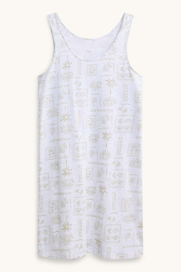 Women - Nightdress - patterned - white