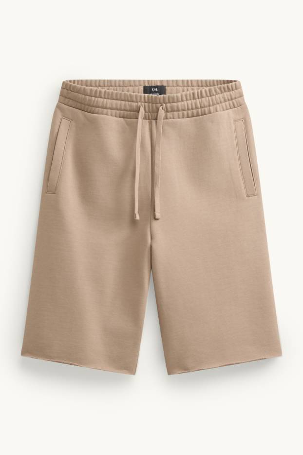 Hommes - Short en molleton - beige