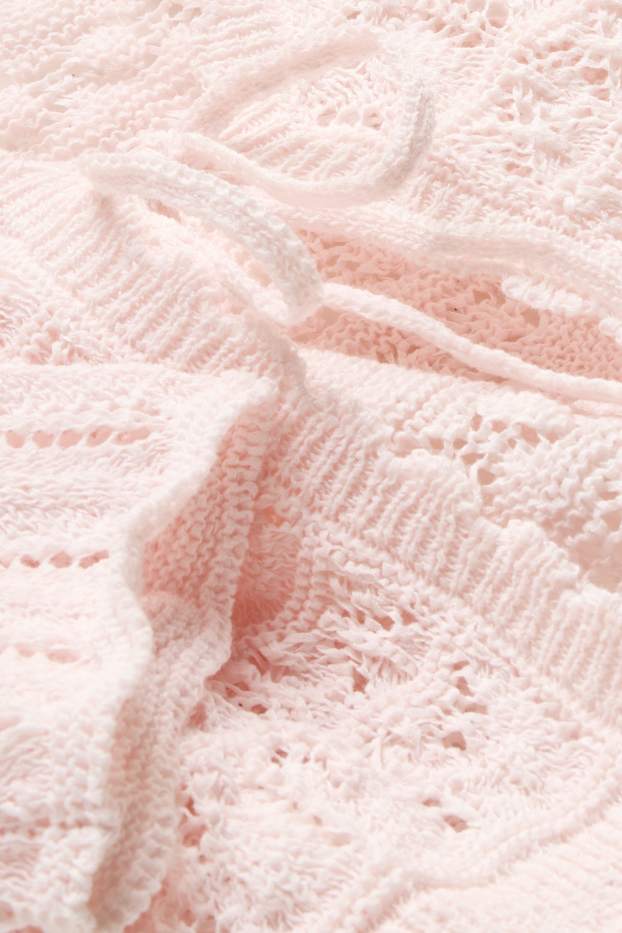 Damen - Strickjacke - strukturiert - rosa