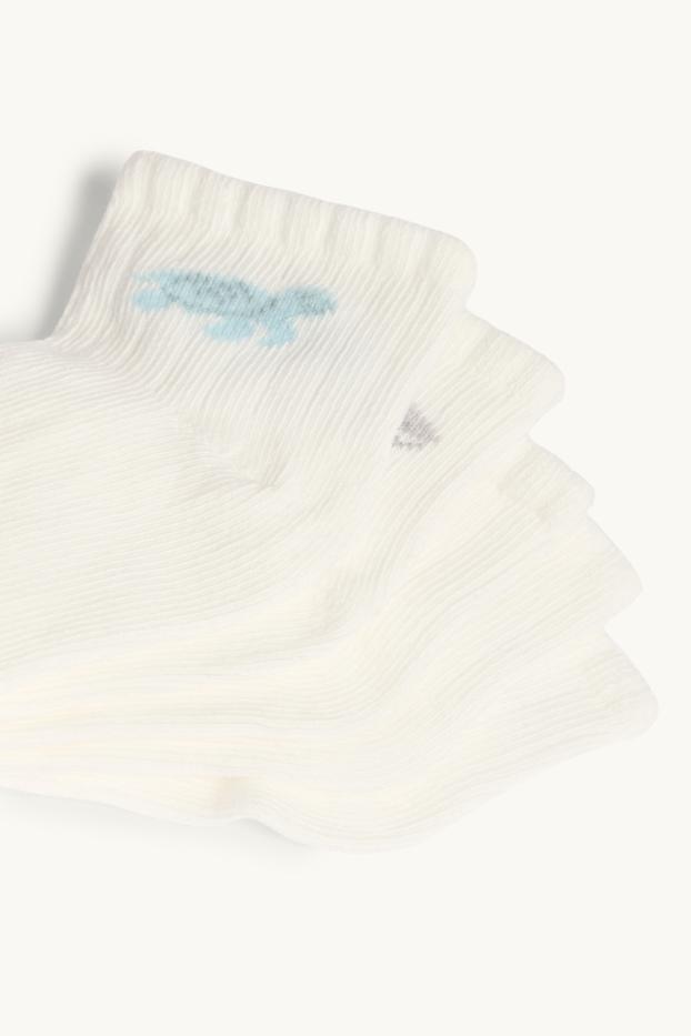 Nadó nen - Paquet de 5 - animalets - mitjons amb dibuix per a nadó - blanc