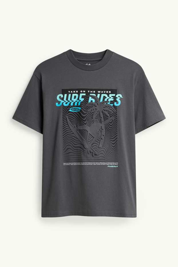 Kinder Jungen - Surf - Kurzarmshirt - schwarz
