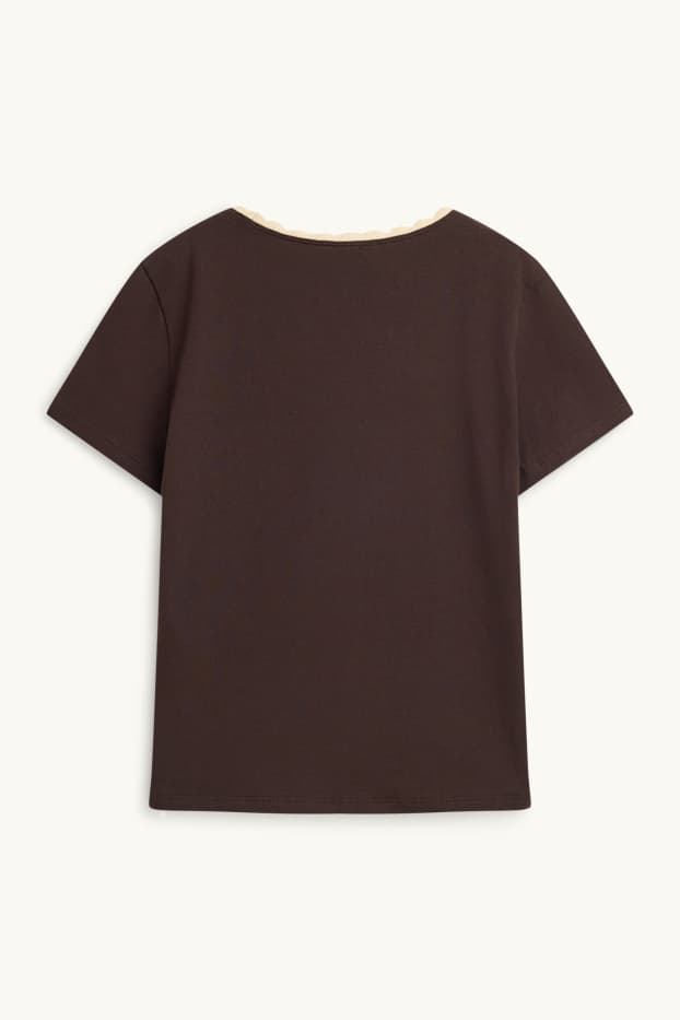 Women - T-shirt - regular fit - brown