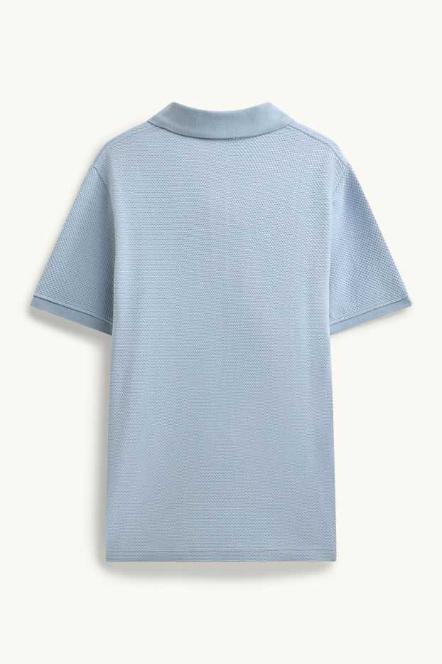 Pánské - Polokošile - regular fit - strukturovaná - světle modrá