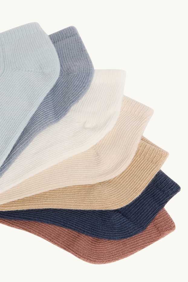 Bebeluși - băieți - Multipack 7 perechi - șosete bebeluși - reiate - albastru deschis