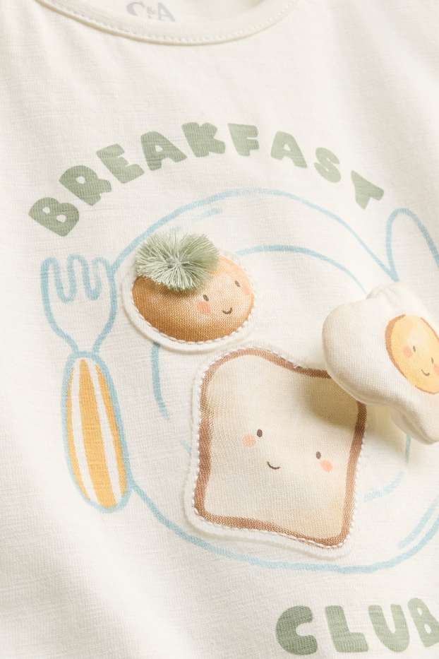 Unisex - Snídaně - tričko s krátkým rukávem - bílá