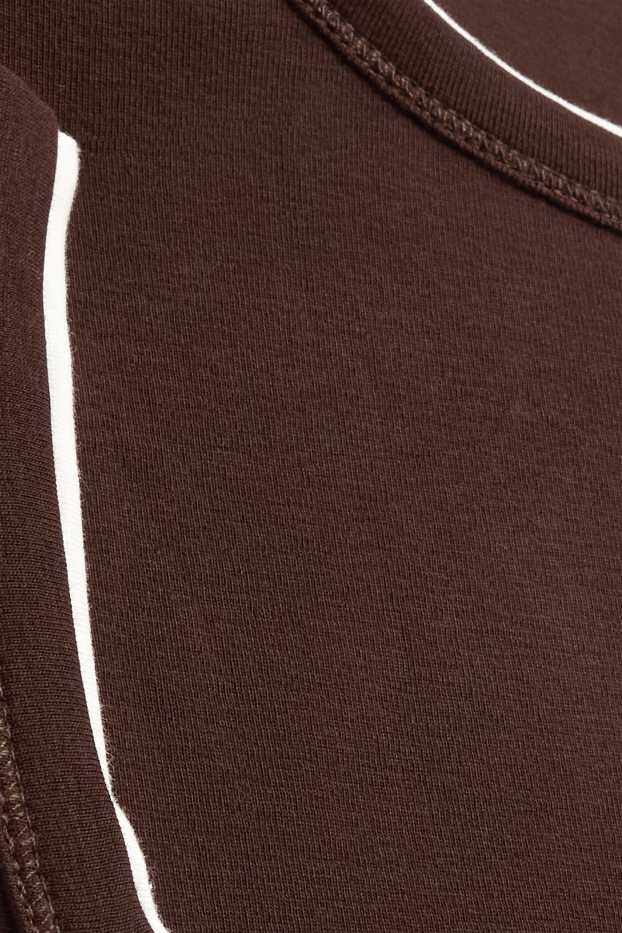 Damen - T-Shirt - Slim Fit - 2-in-1-Look - braun