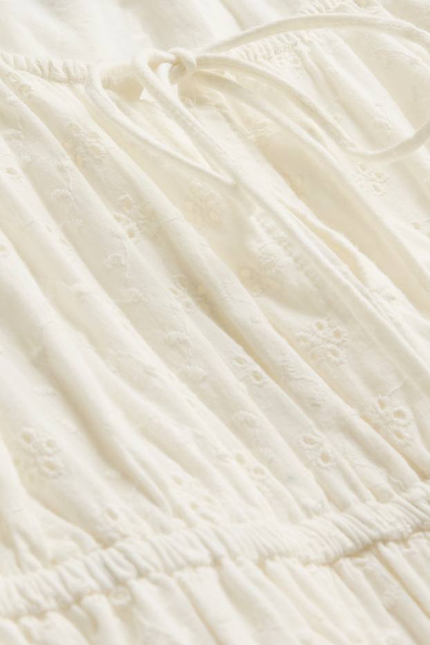 Dámské - Šaty - anglická krajka - krémově bílá