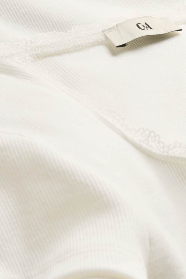 Kinder Mädchen - Kurzarmshirt - gerippt - weiß