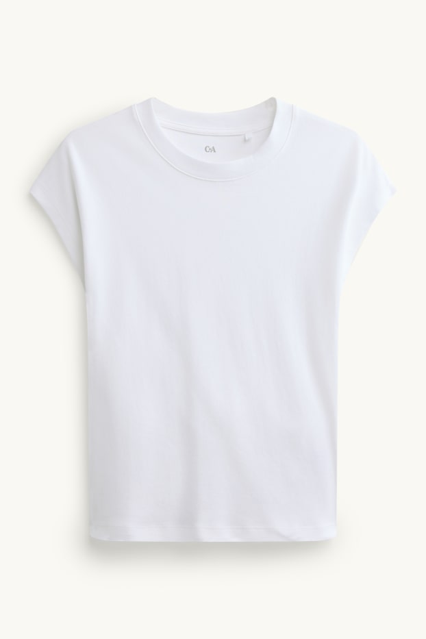 Dámské - Tričko basic - regular fit - bílá