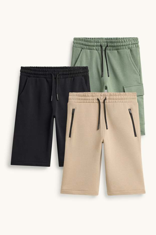 Nen - Paquet de 3 - pantalons curts de xandall - beix