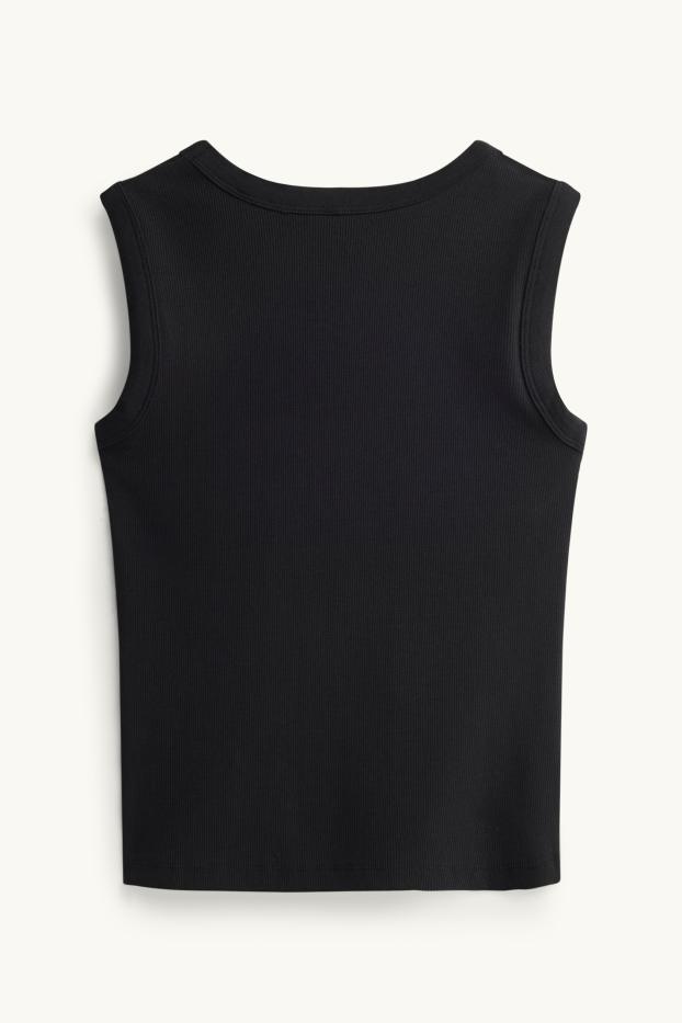 Women - Top - ribbed - black