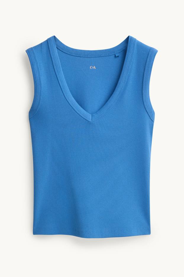 Women - Top - ribbed - blue