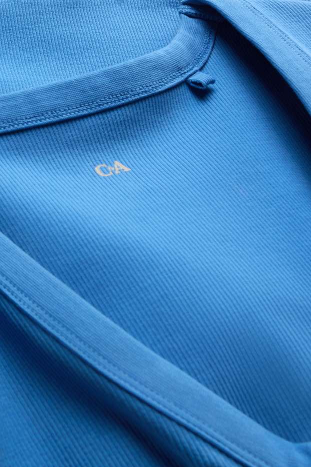 Women - Top - ribbed - blue