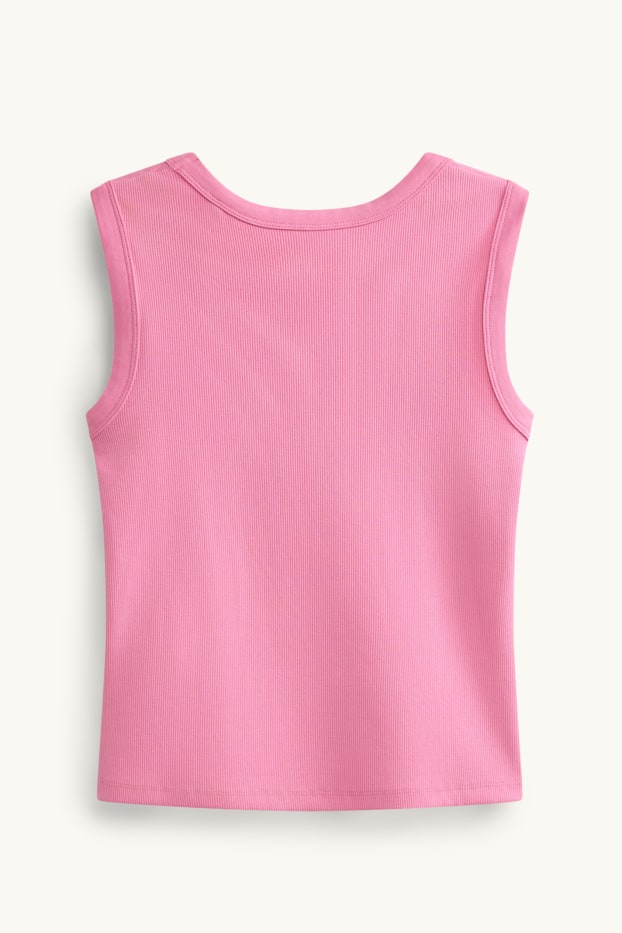 Damen - Top - gerippt - pink