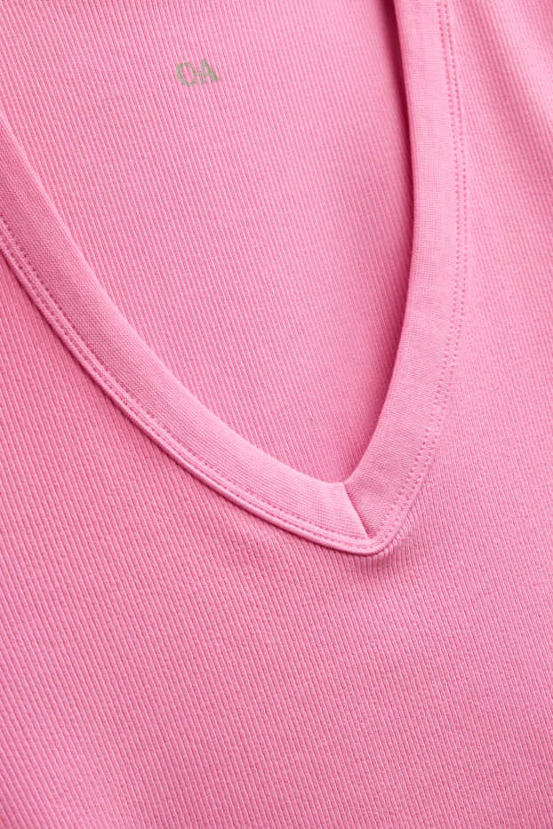 Damen - Top - gerippt - pink