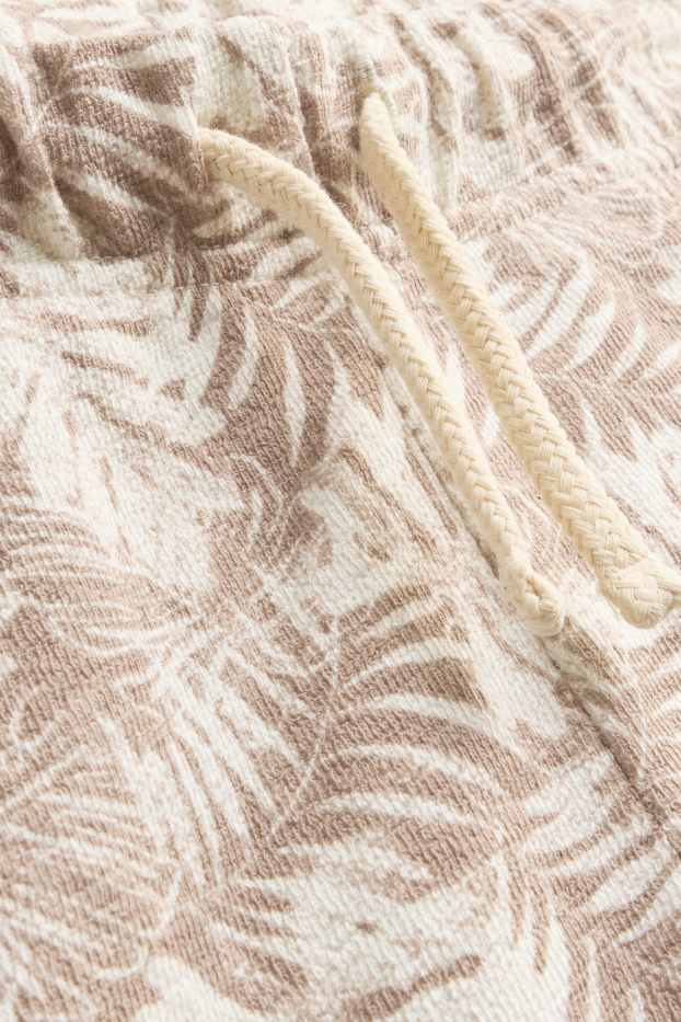 Children Boys - Sweat shorts - patterned - light brown