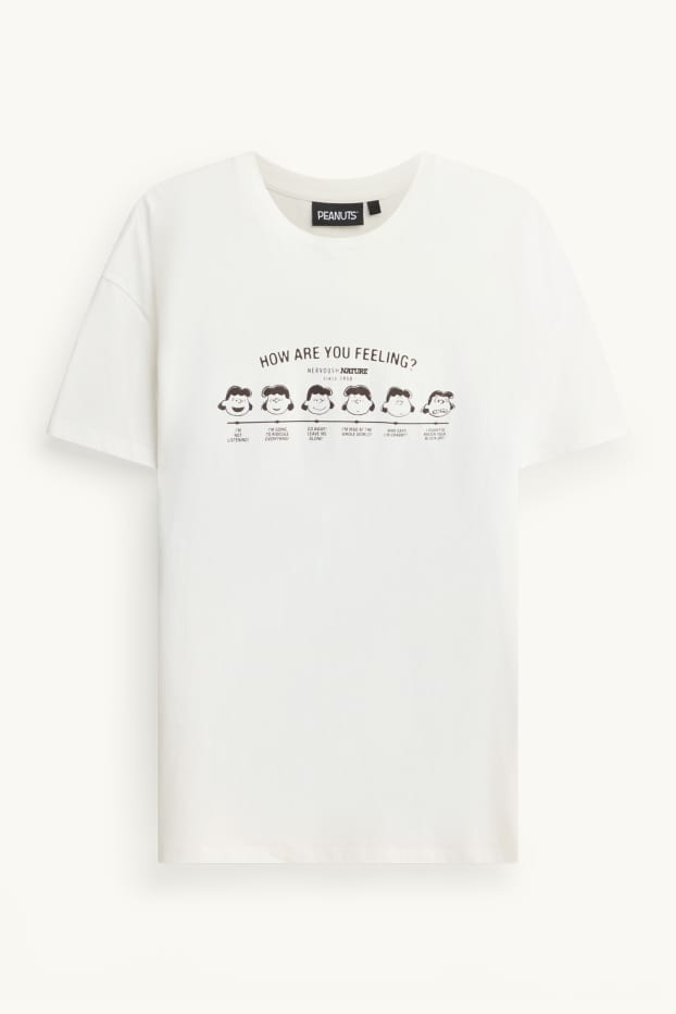 Donna - T-shirt - oversize - Peanuts - bianco