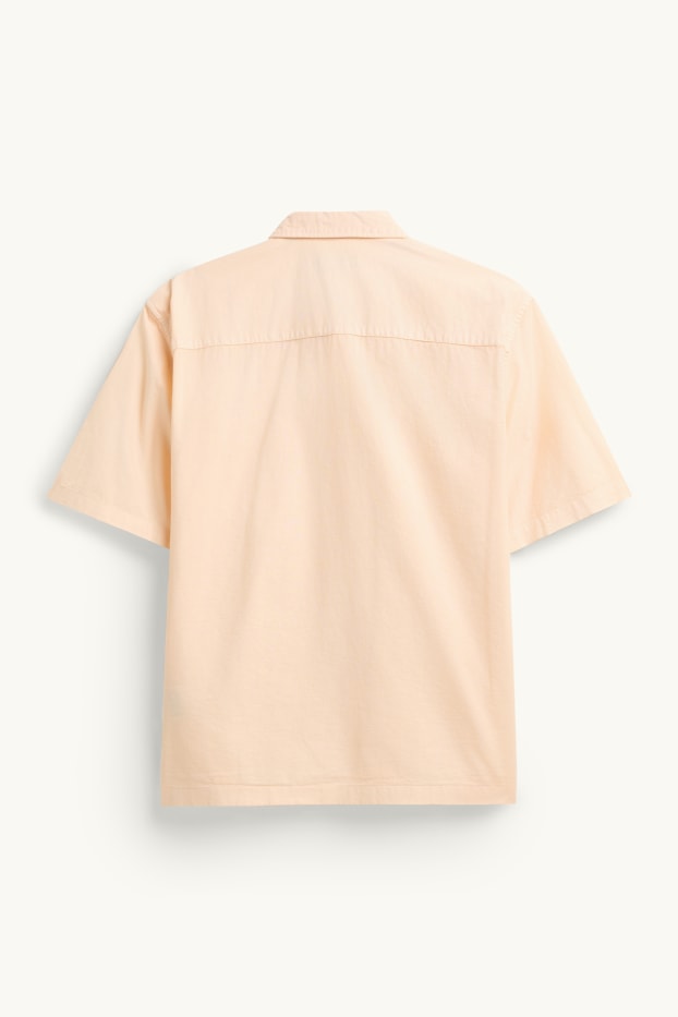 Hommes - Chemise - relaxed fit - col kent - orange