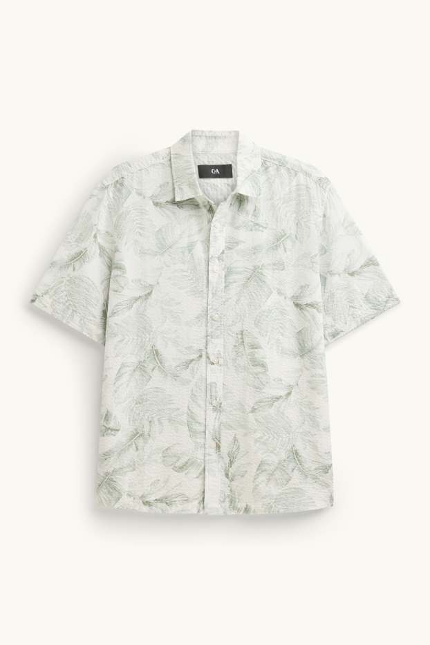 Home - Camisa - regular fit - Kent - estampada - blanc/verd