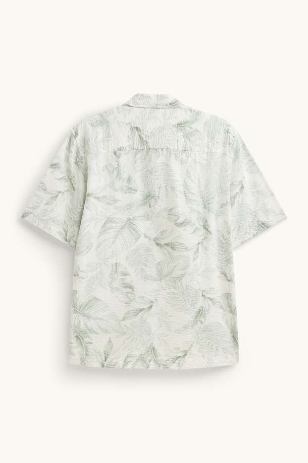 Home - Camisa - regular fit - Kent - estampada - blanc/verd