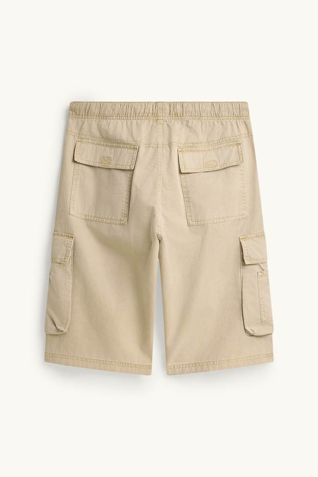 Bărbați - Pantaloni scurți cargo - bej