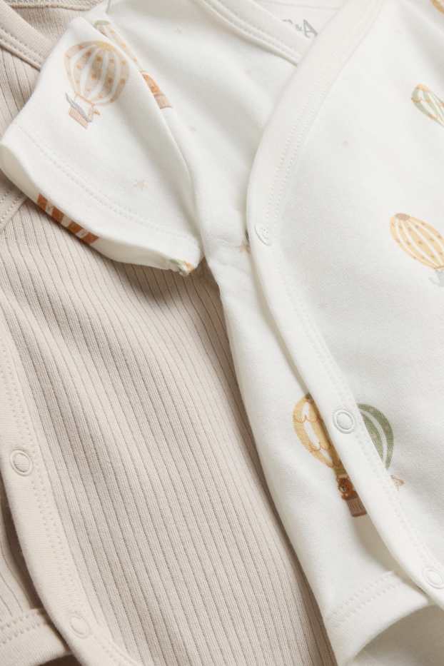 Unisex - Set van 2 - luchtballon - rompertje - beige