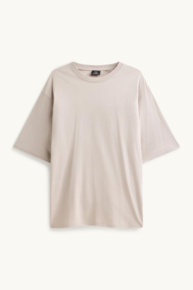 Hommes - T-shirt - Oversize - beige
